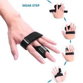 img 1 attached to 🖐️ Clispeed Finger Splint: Adjustable Trigger Finger Brace with Aluminum Support for Effective Pain Relief (Black)