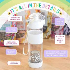 img 3 attached to 🍵 Katy's Tea Tumbler: The Ultimate TRITAN Travel Tea Infuser Bottle for Hot or Cold Brew - 16oz / Beach White