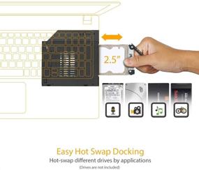 img 2 attached to ⚙️ Загрузочный привод ICY DOCK Universal 12.7 мм Ultra Slim CD/DVD-ROM для ноутбука с поддержкой 2-го HDD/SSD и SATA диска формата 2.5" - Адаптерная лоток для горячей замены жесткого диска - Усиленный корпус ToughArmor MB411SPO-1B.