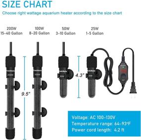 img 3 attached to 🐠 YukiHalu Small Submersible Aquarium Heater: Premium Fish Tank Heater with Thermometer, Temperature Controller, and LED Display - Ideal for 5/10/20 Gallons