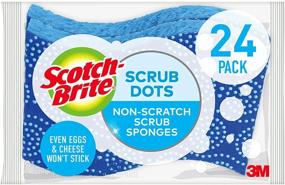 img 4 attached to 🧽 Scotch-Brite Non-Scratch Scrub Sponge, 24-Pack - Gentle Scrub Dots for All Cleaning Needs