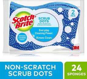 img 3 attached to 🧽 Scotch-Brite Non-Scratch Scrub Sponge, 24-Pack - Gentle Scrub Dots for All Cleaning Needs