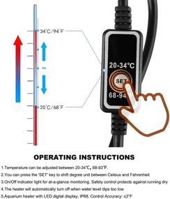 img 2 attached to Submersible Fish Tank Heater - 500W Digital Aquarium Heater with Readout for 60-100-150 Gallon Saltwater or Freshwater, External Thermostat Titanium Safe Controller, Includes 2 Artificial Plants as a Gift