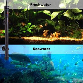 img 1 attached to Submersible Fish Tank Heater - 500W Digital Aquarium Heater with Readout for 60-100-150 Gallon Saltwater or Freshwater, External Thermostat Titanium Safe Controller, Includes 2 Artificial Plants as a Gift