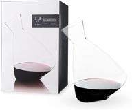 viski rolling wine decanter: lead-free crystal modern decanter for 🍷 red or white wine - 75 oz - stunning gift set логотип