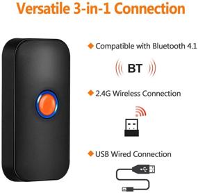 img 3 attached to 📱 Портативный мини-беспроводной штрихкод-сканер Tera: совместим с Bluetooth, считывает 1D и 2D QR-коды с вибрационным оповещением для ПК, ноутбука, смартфона и планшета.