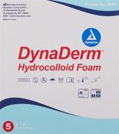 🩹 dynarex dynaderm hydrocolloid foam dressing, 4 x 4", pack of 5 логотип