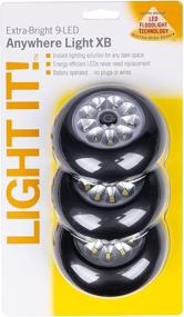 img 2 attached to 💡 LIGHT IT! By Fulcrum 30016-303 - Black 9-LED Anywhere Light XB - 3 Pack: Brighten Up Any Space Efficiently!