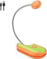 📚 luxsway rechargeable reading book light for kids in orange: dimmable clip-on nightlight with flexible gooseneck for bedtime reading логотип