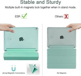 img 1 attached to ESR Yippee Smart Case for iPad Air 2 - Synthetic Leather, Lightweight, Translucent Frosted Back, Magnetic Cover with Auto Sleep/Wake - Mint Green