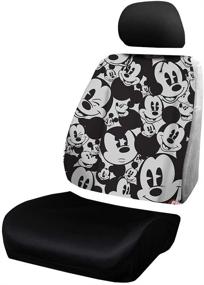 img 3 attached to 🐭 Disney Mickey Mouse Expressions Car Seat Cover - Universal Fit for Car, Truck, or SUV - 3-Piece Set with Headrest