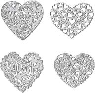 🔥 enhance your creativity with sxlfy metal die cuts: perfect for diy scrapbook, wedding invitations, and card making - 4 love themed stencils set logo