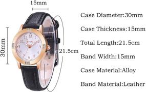 img 1 attached to 🕰️ Stylish Women's Leather Strap Watch - Easy Reader Analog Dial, Quartz Casual Wrist Watch for Women Ladies, Perfect for Lovers and Girlfriends