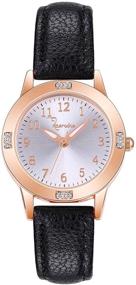 img 4 attached to 🕰️ Stylish Women's Leather Strap Watch - Easy Reader Analog Dial, Quartz Casual Wrist Watch for Women Ladies, Perfect for Lovers and Girlfriends