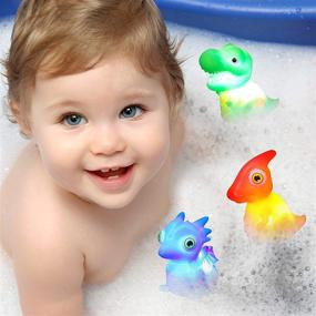 img 2 attached to JOYIN 8-Pack Light-Up Bath Dinosaur Toys for Baby Toddler Kids - Perfect for Birthday, Easter, Christmas, Pool Fun - Ideal for Boys and Girls, Preschool Children