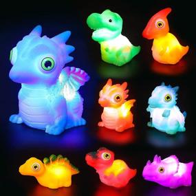 img 4 attached to JOYIN 8-Pack Light-Up Bath Dinosaur Toys for Baby Toddler Kids - Perfect for Birthday, Easter, Christmas, Pool Fun - Ideal for Boys and Girls, Preschool Children