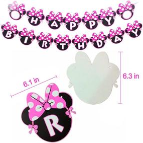 img 3 attached to 50pcs Minnie Mouse Birthday Decorations - Minnie 3rd Year Girl Birthday Party Supplies with Minnie Balloons, Cake Topper, and Cupcake Topper