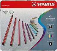 🖍️ набор перьев stabilo pen 68 tin - 20 ярких многоцветных перьев для исключительного творчества логотип