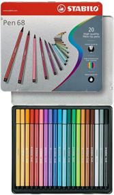 img 3 attached to 🖍️ Набор перьев STABILO Pen 68 Tin - 20 ярких многоцветных перьев для исключительного творчества