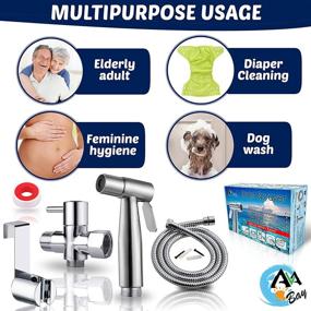 img 3 attached to 🚽 AVAbay Bidet Sprayer for Toilet - Ultimate Cloth Diaper Sprayer and Baby Hand Held Shower Spray Attachment - Premium Water Handheld Shattaf Sprayer for High Pressure Cleaning - Leak Proof Stainless Steel Bedit Cleaner