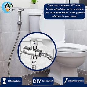 img 2 attached to 🚽 AVAbay Bidet Sprayer for Toilet - Ultimate Cloth Diaper Sprayer and Baby Hand Held Shower Spray Attachment - Premium Water Handheld Shattaf Sprayer for High Pressure Cleaning - Leak Proof Stainless Steel Bedit Cleaner