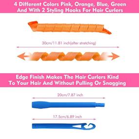 img 3 attached to 🌀 36-Piece Spiral Curls Styling Kit- No Heat Wave Hair Curlers for Long Hair | Magic Hair Curlers with 2 Styling Hooks, Ideal for Various Hairstyles (11.8"/ 30cm)