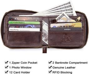 img 2 attached to Genuine Leather Blocking Wallets by LAOSHIZI