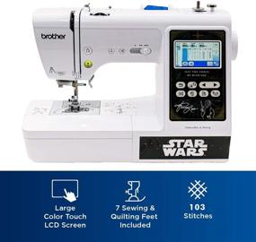 img 2 attached to 🧵 Brother Sewing and Embroidery Machine with 4 Star Wars Faceplates, 10 Downloadable Star Wars Designs, 80 Designs, 103 Built-In Stitches, 4" x 4" Hoop Area, 3.2" Touchscreen, and 7 Included Feet