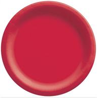 🍎 apple red big party pack paper plates, 6 3/4", 50 ct. - premium disposable plates for large gatherings logo