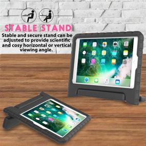 img 2 attached to 📱 BMOUO Shockproof Case for New iPad 9.7 Inch 2018/2017 - Lightweight Kids Cover with Handle Stand - Black