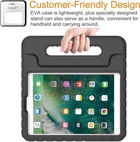 img 3 attached to 📱 BMOUO Shockproof Case for New iPad 9.7 Inch 2018/2017 - Lightweight Kids Cover with Handle Stand - Black