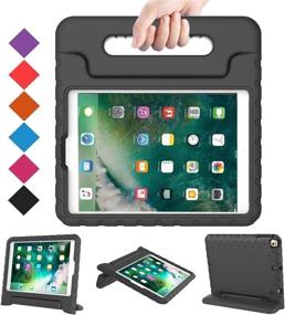 img 4 attached to 📱 BMOUO Shockproof Case for New iPad 9.7 Inch 2018/2017 - Lightweight Kids Cover with Handle Stand - Black