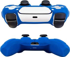 img 2 attached to 🎮 CHIN FAI PS5 Controller Grip Cover, Non-Slip Silicone Skin Protector Case for Playstation 5 DualSense Wireless Controller with 6 Thumb Grip Caps (Blue)