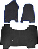 🚗 megiteller custom fit car floor mats for dodge ram 1500 crew cab 2019 2020 2021 - odorless, heavy duty rubber, blue - all weather floor liners logo