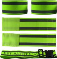 🏃 high visibility reflective ankle band & belt set (4 bands + 1 waist belt) - premium reflective running gear. versatile armbands, wristbands, and ankle straps promoting safety for jogging, cycling, and walking. logo