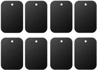 🔩 enhanced metal plate (8pack) with full adhesive for magnetic car mount phone holder - ultra strong, black rectangular design logo