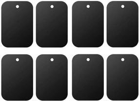 img 3 attached to 🔩 Enhanced Metal Plate (8Pack) with Full Adhesive for Magnetic Car Mount Phone Holder - Ultra Strong, Black Rectangular Design