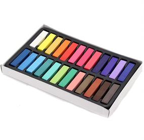 img 4 attached to 🎨 Non-Toxic Soft Pastel Hair Chalk Pens - Temporary Hair Dye in 24 Colorful Shades. Perfect Birthday Gift for Girls of All Ages.