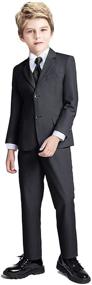 img 1 attached to 👔 Fersumm Formal Gray Bowtie Boys' Clothing Set in Suits & Sport Coats