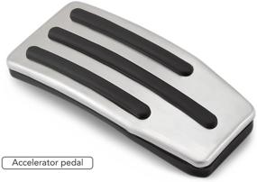 img 1 attached to Premium Stainless Steel Non-Drill Fuel Brake Foot Pedals for Tesla Model S and Model X
