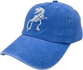 img 3 attached to 🦖 NVJUI JUFOPL Boys' Dinosaur Skeleton Dad Hat: Vintage Washed Embroidered Baseball Cap