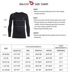 img 1 attached to 👕 Молодежные компрессионные спортивные майки BALEAF: термо-базовый слой с длинным рукавом для мальчиков и девочек