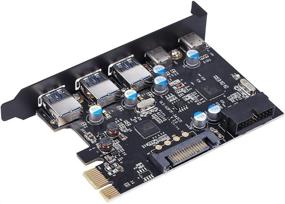 img 1 attached to ⚡️ YEELIYA PCI-E to Type C (2) & Type A (3) USB 3.0 5-Port Expansion Card - Expand Your PC with 2 Type C and 3 Type A USB Ports + Internal 19-Pin Connector - Compatible with Windows 7/8/10/XP/Vista