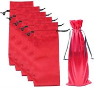 🍷 set of 10 satin red wine bags with drawstrings – ideal for travel, weddings, birthdays, housewarmings, and dinner parties – size: 15"x6 логотип