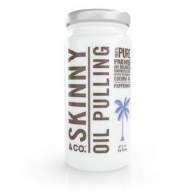 img 4 attached to Skinny & CO. Peppermint Oil Pulling Coconut Oil: 100% Raw All Natural Organic Oil for Teeth Whitening, Fresh Breath & Gum Strengthening | Safe on Enamel, Solvent, Filler & Chemical Free - 16 oz.