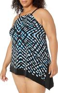 coastal blue asymmetrical tankini stained women's clothing for swimsuits & cover ups logo