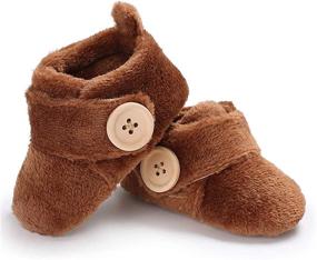 img 1 attached to Warm Non-Skid Soft Sole Winter Booties for Newborns: BENHERO Baby Crib Cozy Fleece Shoes