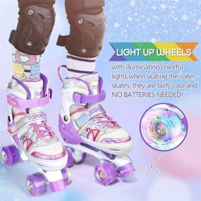 img 2 attached to 🌟 Shine Skates: Adjustable Roller Skates with Light up Wheels for Kids, Girls, Teens - Purple, 4 Sizes Available, Beginner to Advanced - S (J10-J13), M (J13-3), L (3-6)