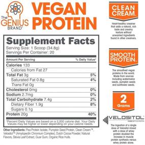 img 3 attached to Ultimate Plant-Based Lean Muscle Building Shake - Genius Vegan Protein Powder with Best 🌱 Pea + Pumpkin Protein Sources - Ideal Nutritional Sport Drink for Men & Women (Dairy-Free)