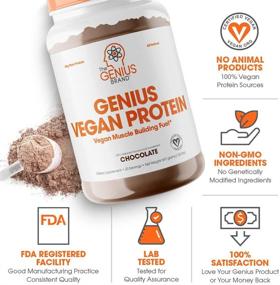 img 2 attached to Ultimate Plant-Based Lean Muscle Building Shake - Genius Vegan Protein Powder with Best 🌱 Pea + Pumpkin Protein Sources - Ideal Nutritional Sport Drink for Men & Women (Dairy-Free)